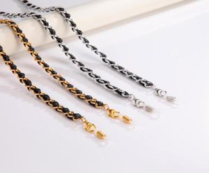 Sonnenbrillenrahmen Skyrim Punk Brillenkette für Männer Frauen PU-Leder Goldfarbe Metall Hals Lanyard Brillen Zubehör Geschenk3440867