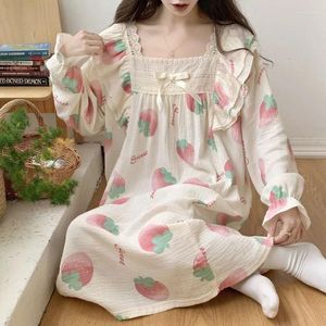 Kadın pijama geceliği kadın bahar sonbahar tatlı prenses Japon sevimli kızlar orta uzunluk uzun kollu uykulu günler gündelik gecelikler