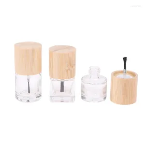 Aufbewahrungsflaschen Nagelkleberflasche 5 ml-15 ml Glasöl Haarbürste Massivholz- und Bambusabdeckung Großhandel