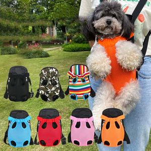 Mochila para cachorro com pernas para fora, mochila para cachorro de estimação, mãos livres, bolsa de viagem para gato, caminhada, bicicleta e motocicleta 240103