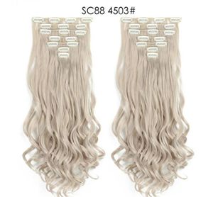 7pcsSet 130G Synthetic Clip In On Hair Extension Ponytails 22Inch Curly High Temperature Fiber Hairpieces More Colors Optional5158316