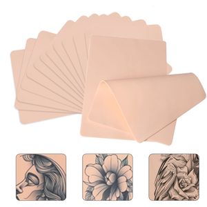 351015PCS Tattoo Blank Practice Skin Sopracciglio Vernice Double Side Pelle sintetica Rosa Tattoo Principiante Pelle finta Strumento per esercizi 240103