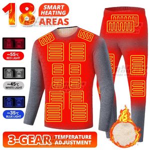 Jackets Winter Thermal Underwear Heated Jacket Men's Usb Electric Ski Suit Self Heated Vest Heated Clothing Long Fleece Johns Fashion