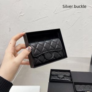 designer caviar wallet Ladies Leather Wallets coin purse Credit Slot Mini Skinny Black Card Top Zip Coin Pouch with ID Holder