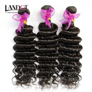 Wefts Peruvian Deep Wave Curly Virgin Hair Weave Bundles 3Pcs Lot Unprocessed Peruvian Deep Wavy Curly Remy Human Hair Extensions Natura