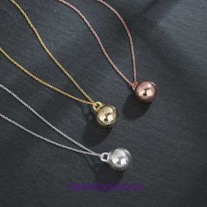 TifannisSM Designer Halsband Designer smycken halsband T Family 925 Sterling Silver Simple Style Round Ball Pendant Necklace Light Luxury Have Original Box