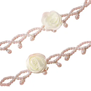 Cinture Cintura dimagrante sottile con catena in vita da donna vintage per adolescenti con travestimento decorativo con perle di fiori