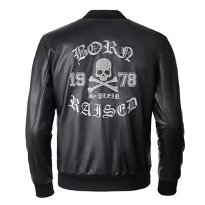 Plein-brand Philipe Plein Jacket Jacket Jacket Men PP Skull Pproidery Leather Fur Jacket Stice Baseball Twlar Jacket Scipulation Stuction Motorcycle Jacket 488