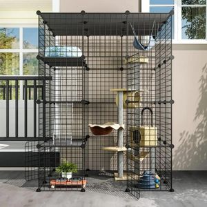 Katzentransportboxen Transport für Katzenprodukte DIY Zwinger Kiste Großer Übungsplatz Ideal für 1–4 Frachtfreies Hundezubehör Hamsterkäfig