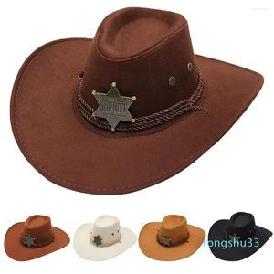 Berets Cashmere woolen denim hat Protection Caps Knight Hats Cycling Woolen Climbing Summer Sun Travel Sunscreen Western Cowboy Star