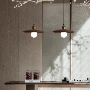 Pendant Lamps Nordic Dining Room Solid Wood Chandelier Bedroom Bedside Small Tea Lamp Corridor Japanese Homestaybar