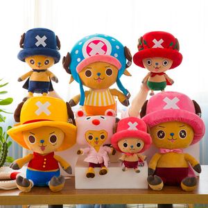 Nya plyschleksaker anime figur luffy chopper ess lag söt dolltecknad fylld nyckelring pendeller barn xmas gåvor