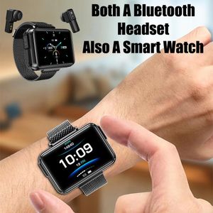 Ohrhörer T91 Big Screen Smart Watch für Männer 2 in 1 TWS Kopfhörer Bluetooth Wireless Fitness Herzfrequenz Tracker Armband Sport Smartwatch