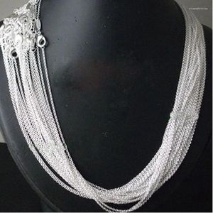 Kedjor faller! Partihandel 50st/Lot Silver Plated 1mm Rolo Chain 16 