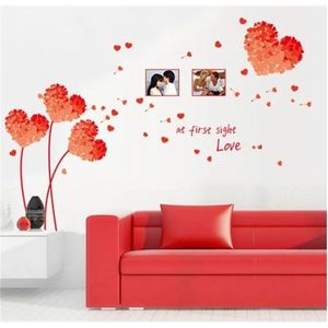 Adesivos 7176e Diy Wall Art Decaling Decoration Orange Love Grass Fold Starters Decor de casa Decoração de casa 3D para sala de estar 210420