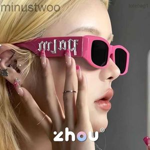 Dhgate Palm Sunglasses Millennium Pikantna dziewczyna Y2K Mała litera ramy Pink UV odporna na ulicę Zdjęcie wklęsłe Punk jsdu jsdu