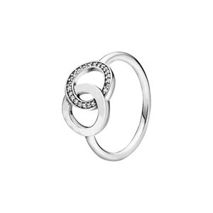 Pandoras anel designer jóias para mulheres qualidade original banda anéis jóias 925 anel de prata charme anel entrelaçado círculos anéis