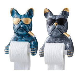 Cartoon Toilet Paper Holder Mounted Dog Sculpture Tissue Rack for Washroom el Box Kitchen Home Art Crafts Decoration 240102