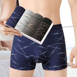 Underpants 4Pcs/lot Men Underwear Sports Boxers Soft Breathable Shorts Sexy Comfortable Boxershorts Fashion Print Boys Panties