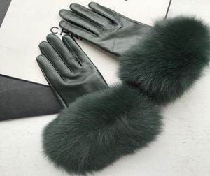 Maylofuer Dark Green Oryginalne rękawiczki owiec eleganckie ręczne miękkie skórzane kobiety039s skórzane rękawiczki 8984910
