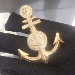 Nowy styl Anchor broszki mężczyźni damskie diamentowe broszka broche szpilki biżuteria Pearl Pin sier plated marka broothe wszechstronny prezent urodzinowy ślubny prezent urodzinowy