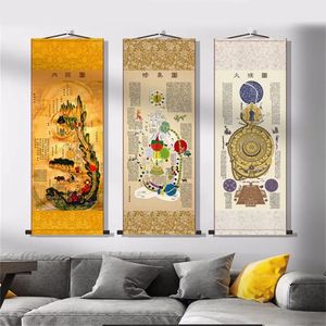 Obrazy obrazy 1pcs chińskie tradycyjne huangdi neijing obraz wiszący ścianę przewiń obraz domowy ozdoby malarstwo dekoracje kobiety dan mężczyźni prezent