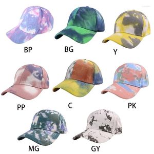 Ball Caps Women Men Summer Tie-Dye Baseball Contrast Kolor Hip Hop Niski regulowany dla Snapback S