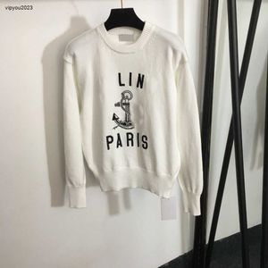 maglieria da donna di marca abbigliamento firmato da donna Modello a lettera pullover girocollo manica lunga indumento lavorato a maglia Jan 03