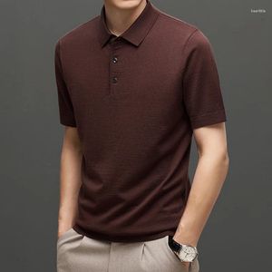 Męskie swetry z krótkim rękawem wełniane polo wełny 2024 Spring Autumn Down Down KLART KNIT TEE MĘŻCZYZNIE PURE CHEPIRTWEAR T-shirt