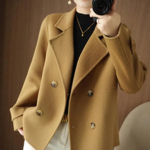 Leisure Women's Jacket Women's Long Sleeved Jacket Fashion Women's Double Layered Wool Coat Loose Autumn/Winter Formal 240102