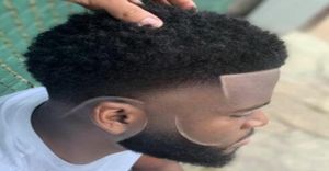 4 mm afro włosy mono koronki dla bazarzy i fanów brazylijskie dziewicze ludzkie włosy zastępcze Kinky Curl Men Wig Shi5078636