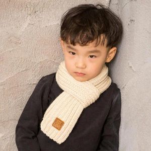 Шарфы, детский шарф, зимний вязаный теплый шарф для мальчиков и девочек, От 9 до 120 см, уличная мода, однотонные мягкие аксессуары для детей