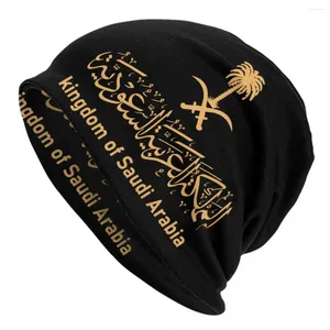 Berretti Regno dell'Arabia Saudita Skullies Berretti Berretti Freddo Inverno Caldo Cappello lavorato a maglia Unisex Adulto Emblema arabo Calligrafia Cappelli a cuffia