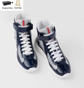 High-Top Men Americas Cup Sports Shoes Bike Fabric Patent Leather Sneaker Shoe Platform Sole Mesh Breath Trainer Wholesale Rabatt Casual Waking EU38-45