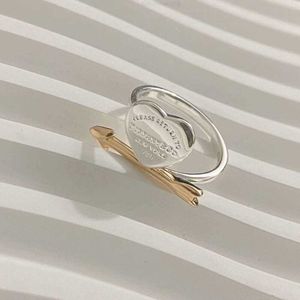 Ювелирные кольца t S925, кольцо для тела из стерлингового серебра, модное универсальное повседневное женское кольцо со стрелой и сердцем NII7