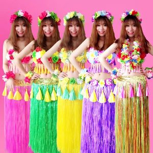 Kleidung 6 Teile/satz Mode Kunststoff Fasern Frauen Gras Röcke Hula-Rock Hawaiian kostüme 80 CM Damen Dress Up Festliche Party liefert