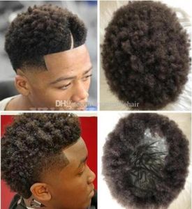 Silikonowe peruka mębamki włoskie afro curl pełna pu tupee cienki skóra peruka ciemnobrązowy kolor 2 Europejskie Virgin Human Hair Wymiana dla 9390933