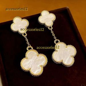 Stud Four Leaf Clover Earring Fashion Classic Dangle Earrings Designer Woman Agate Mother Pearl Moissanite Valentines Gift TeacherDay Earrings Designer Earrings