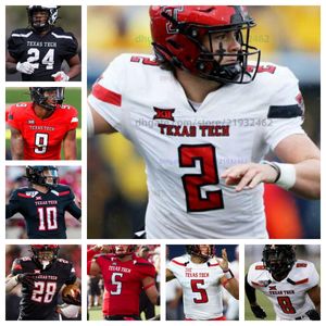 Passen Sie das Texas Tech TTU College-Football-Trikot mit jedem Namen und jeder Nummer an. 5 Patrick Mahomes II Jett Duffey Alan Bowman Behren Morton Cameron Watts Tahj Brooks