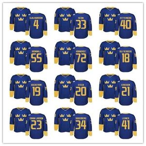 Maglie da hockey WCH della Coppa del Mondo di Svezia 2016 economiche 34 Carl Soderberg 92 Gabriel Landeskog 19 Backstrom 65 Erik Karlsson 20 Steen 30 Lundqvist