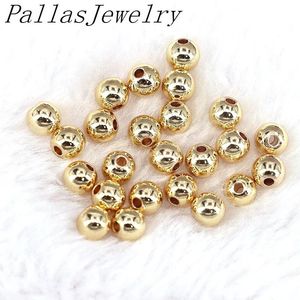 Rings 500pcs,round Shape Gold Plated 4mm /5mm /6mm /8mm Loose Spacer Charm Beads for Jewelry Making Diy Bracelet Necklace