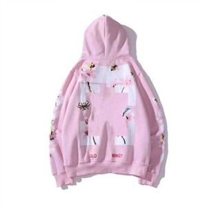 Erkek Sweatshirts 2023 %60 OFF OFF STYLE MODA KUTUCU BÜYÜK OK X COW STRIPE GOOD HOODIE ERKEK VE KADIN TASARIMICI KAPALI Beyaz ve Siyah