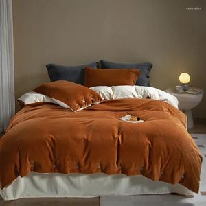 Conjuntos de cama Super Soft Velvet Bed Linen Modern Cover Full Set Winter Duvet Double Sheets Consolador Fronha