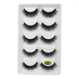 False Eyelashes Messy 5 Pairs 3D Mink Lashes Fluffy Cruelty Free Handmade återanvändbara Natural Long Full Strip Eye Cilios