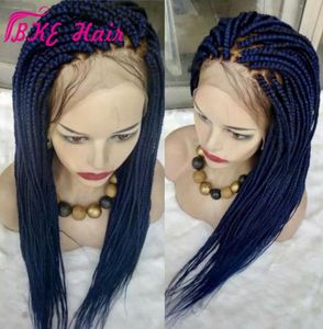 Продам вязаный крючком парик с косами, длинный синий парик с косами, полный кружевной передний парик с гигантскими косами, синтетические волосы для африканских косичек9050056