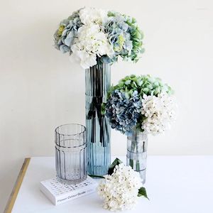 Fiori decorativi fai da te 1 pz / lotto 50 cm teste di ortensie di fiori di seta artificiale fatti a mano di alta qualità per la decorazione della casa di nozze ghirlanda artigianale