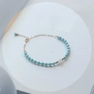 Charm Bracelets Natural Turquoise Bracelet For Women Handmade Refined Fine Jewelry With 2-3mm Mini Stone Beads Accessories