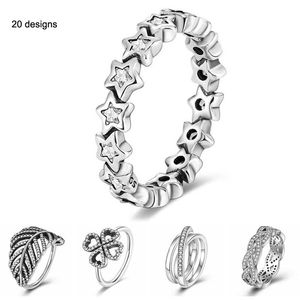 925 Sterling Silveröverdrivning Big Leaf Ring 17 Designs Rings for Women Original 925 Silver Rings Brand Jewelry Gift