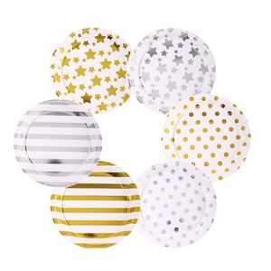 7inch Disposable Party Paper Plates Polka Dots Star Baby Shower Girls Kids Birthday Party Supplies W0159