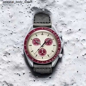 Materiał ceramiczny Moonswatch Bioceramic Quarz Chronograph Chronograph Watch Watch Mission to Mercury Nylon Luksus Watch James Montre de Luxe Limited Edition Mast Qvd7